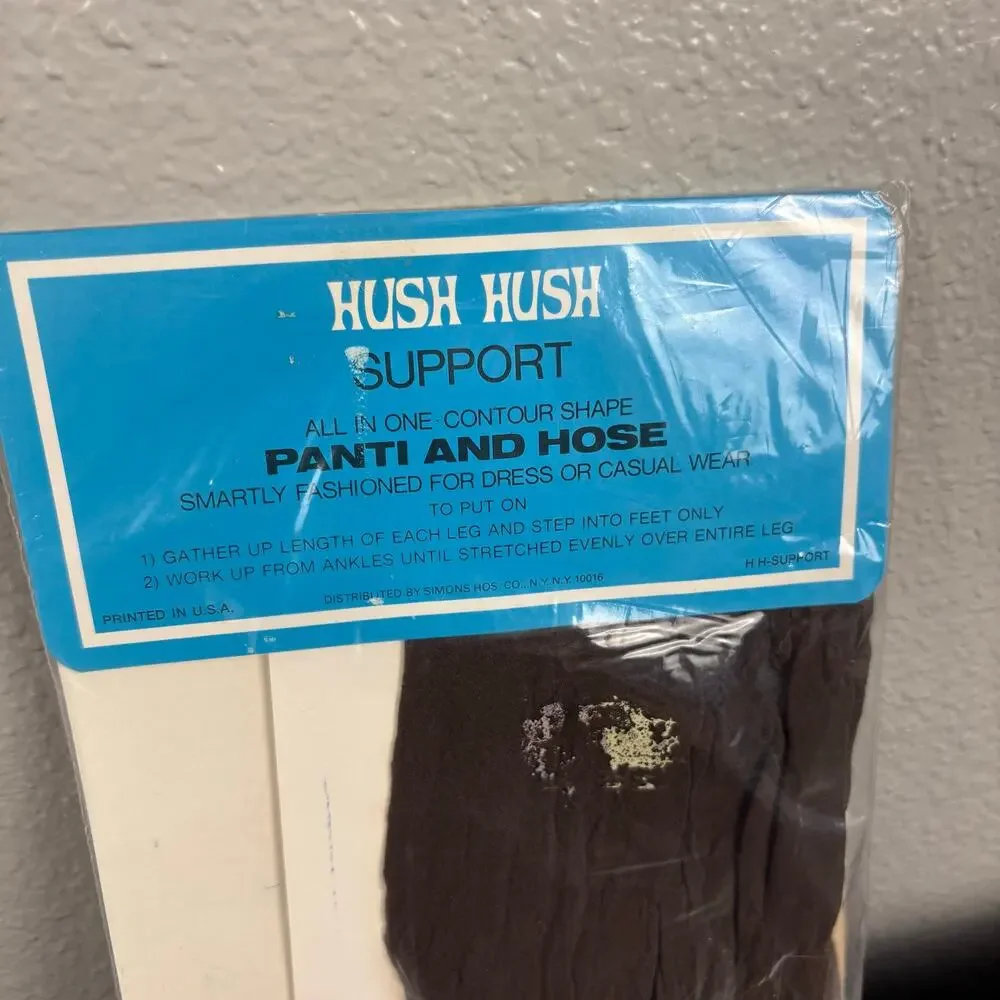 Hush Hush Support Pantyhose Size C-D Coffee Bean Color Tights Nylon Spandex